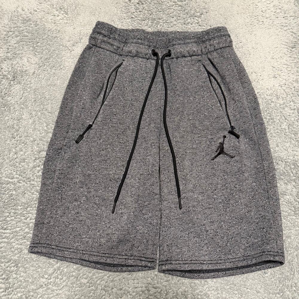 Nike Air Jordan Wings Fleece Shorts Mens Small Charcoal Grey Heather 809471-010